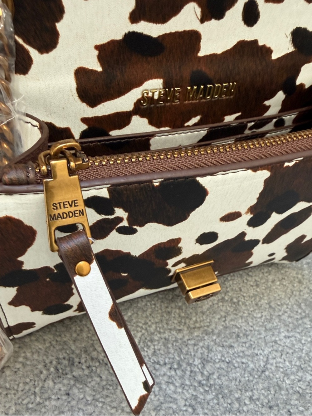 NWT Steve Madden Cowhide-Print Crossbody Bag - Picture 12 of 16